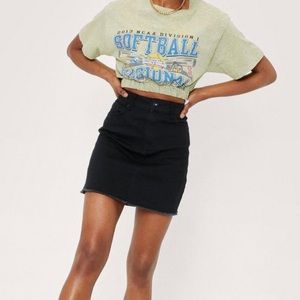 Nasty Gal black denim mini skirt